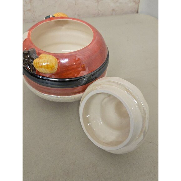 10" Santa Claus Ceramic Cookie Jar Hand-Painted By Heart Premier - Picture 5 of 7